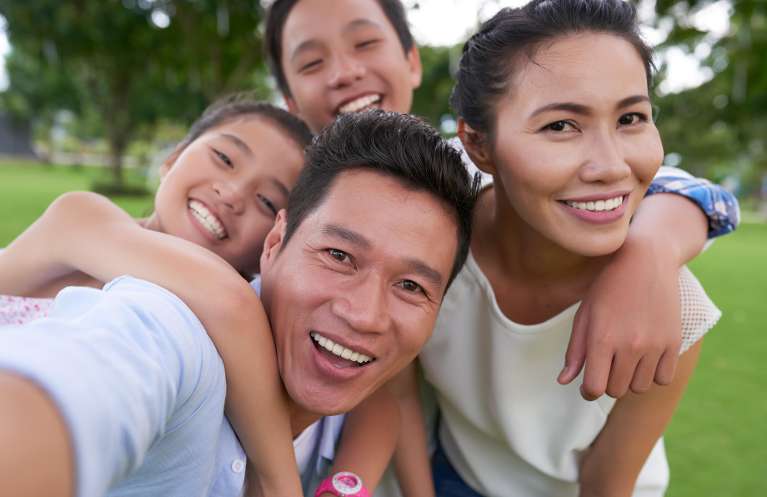 A happy family after a Local Dentist treatment visit in Scarborough, ON